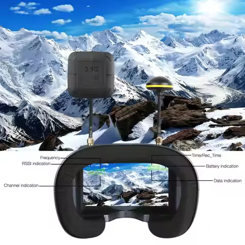 008D 5.8G 40CH 4.3 Inch 800*480 Video Headset HD DVR Diversity FPV Goggles With Battery Camera For E