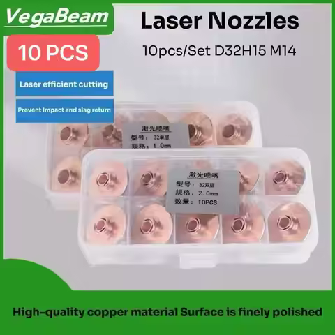 10pcs-Set Raytools Laser Nozzle D32 Cutting Nozzle Single Double Laser Nozzle M14 Fiber Nozzle Laser