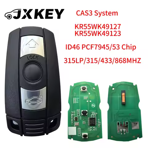 JXKEY 315/315LP/433/868MHz for BMW remote BMW CAS3 car key KR55WK49127/KR55WK49123 ID46 PCF7953 for 