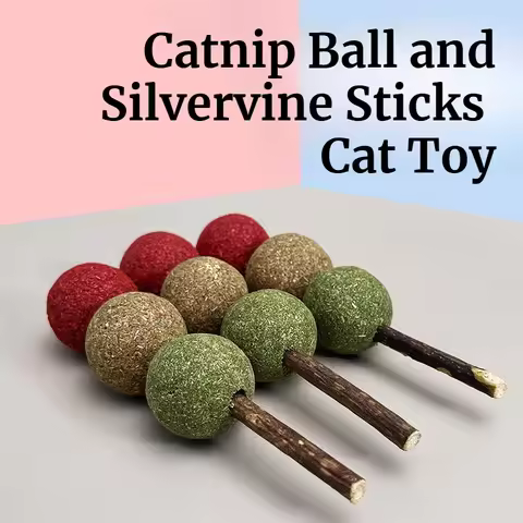 Catnip Ball Stick Cat Grass Toys Cat Catnip Toys,Cat Self-Entertainment Toys, Cat Snacks,Kitty Teeth