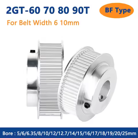 1pc 60T 70T 80T 90T 2GT Timing Pulley Bore 5 6 6.35 8 10 12 12.7-25mm for Width 6/10mm GT2 Synchrono