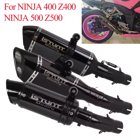 Exhaust System Muffler Pipe Slip on For Kawasaki Z400 Ninja 400 Ninja 500 Z500 2018-2025 Ninja 500 E