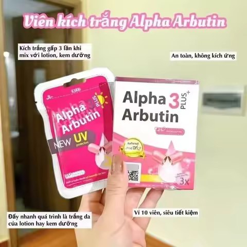 3 boxes Alpha Arbutin 3 Plus Powder Mix With Lotion Skin Lightening Brighten Reduce Dark Skin Blemis