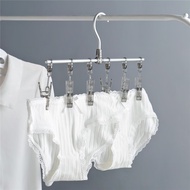 A-T💗Xijiajia Clothes Hanger Multi-Clip Household Clothes Clip Socks Underwear Underwear Multi-Functional Windbreak Hook