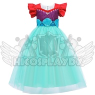 hiCosplaydy Kids Princess Mermaid Ariel Ball Gown Cosplay Costume