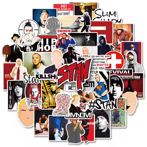 10/30/50PCS Hot Eminem Rapper Stickers Hip Hop Car Motorcycle Travel Luggage Phone Guitar Laptop Gra