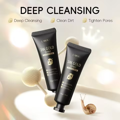 24K Gold Snail Collagen Peel off Mask Deep Cleaning Oil Control Pore Shrinking Blackhead Reduction H
