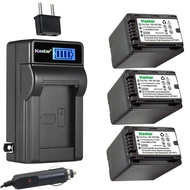 Kastar 3-Pack VW-VBT380 Battery and LCD AC Charger Compatible with Panasonic HC-WX970MGKK, HC-WX990M