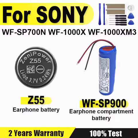 New 3.7V Z55 For ZeniPower Battery For Sony WF-1000XM3 WF-SP900 WF-SP700N WF-1000X TWS Earbuds Earph