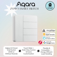 Aqara Z1 Pro Smart Wall Switch – Zigbee 3.0, Touchable Slider, With Neutral Homekit