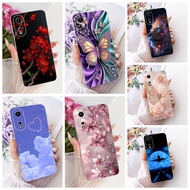 Transparent Cover Oppo A78 5G Case Cute Cat Fashion Butterfly Funny Painted Casing CPH2483 CPH2495