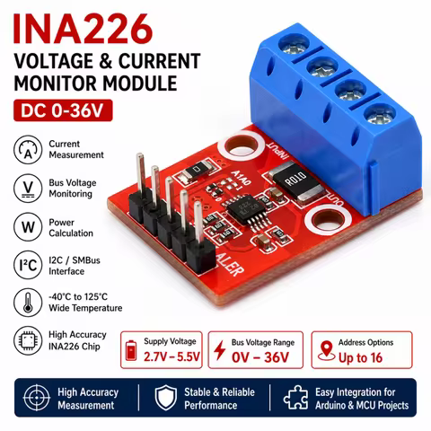 INA226 DC 0-36V Voltage and Current Module Arduino-compatible Sensor Module I2C Interface