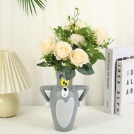 Tom Cat Vase Cartoon Tom Cat Resin Bottle Home Decor Crafts Storage Ornament X3D9 Tom Cat Vase Decor