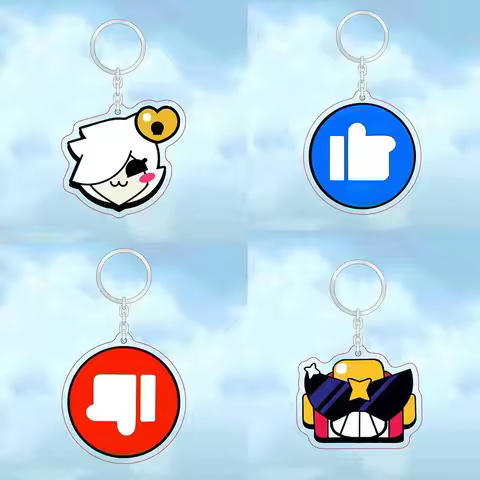 Brawl Stars Acrylic Keychain Shelly Colt El Primo Spike Bag Pendant Backpack Charm Gift Key Ring For