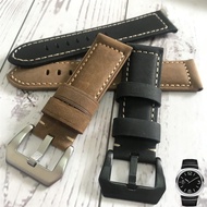 Alternative Panerai Genuine Leather Watch Strap Handmade Crazy Horse Leather First Layer Cowhide Male Fat Sea PAM Panerai Strap 24mm
