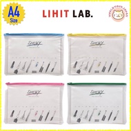 LIHIT LAB / F267 / Clear File Case, File Holder with Zipper / A4 size / 350 x 250 x 10 mm / Vinyl / 