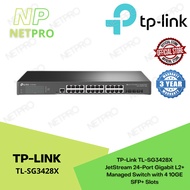 TP-Link TL-SG3428X JetStream 24-Port Gigabit L2+ Managed Switch with 4 10GE SFP+ Slots