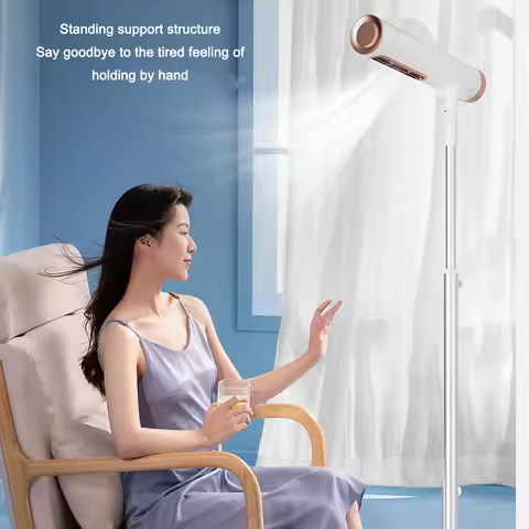 Hair Dryer with Stand Height Angle Adjustable 2 Speeds Double Air Outlet Professional Vertical Hair 
