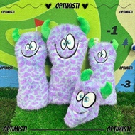 OPTIMISTI8E Golf Wood Cover, Purple Plush Protector Headcover, Practical Cartoon Pattern Golf Access