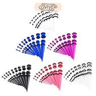 [LOVIVER] 18 Pieces Ear Gauges Stretching Kit  Taper 14G-00G Expanders Piercings Jewelry