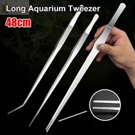 YOLOGO 1Pcs Aquarium Tweezer, Stainless Steel 48cm Water Grass Clip, Durable Long Tong Aquarium Supp