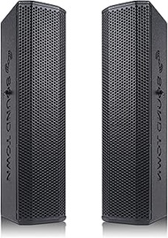 Sound Town Pair of Passive Wall-Mount Column Mini Line Array Speakers with 4 x 5” Woofers, Black for