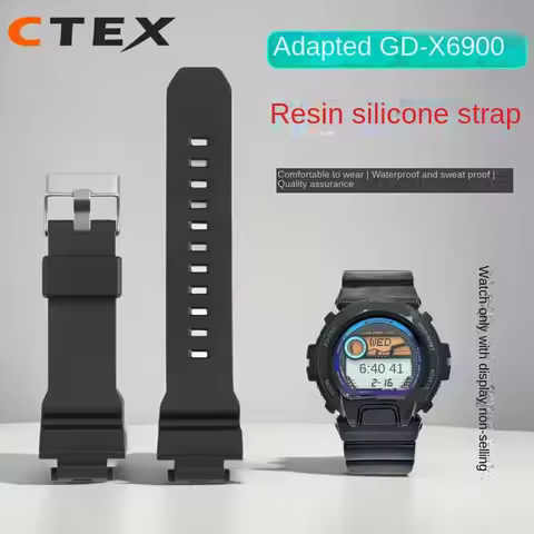 16mm Convex silicone bracelet for Casio GD-X6900-1 watchband G-SHOCK 3420 large three eyed resin rub