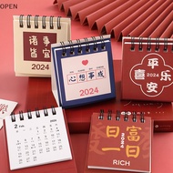 OP 2023-2024 Simple Style Portable Mini Calendar Creative Coil Desk Calendar Daily Planner Agenda Organizer Office Cute School Office Stationery SG