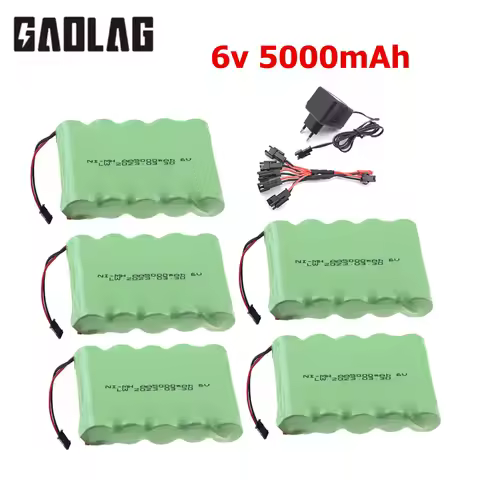 6v 5000mAh Battery and Charger For RC Toys Cars Boats Robots Tanks Gun AA 2400mAh 6v Rechargeable Ba