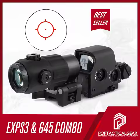 HolyWarrior S1 EXPS3-0 558 Holograhic and G45 5X Magnifier Hybrid Sight W/Original Marking Combo AR 