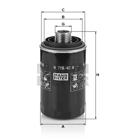 MANNFILTER W719/45 / W719/45M Oil Filter Fits GEELY HAVAL H6 VW Jetta Passat AUDI SKODA Octavia SEAT