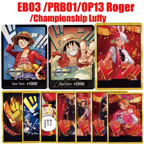 1PCS GOLD DON!! PRB-01Ace Zoro Championship Luffy EB03 Nami Uta OP13 Roger Foil Proxy Cards English 