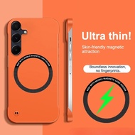 For Samsung A55 Case Magnetic Ultra-thin Frameless Hard PC Case For Galaxy A55 A 55 Wireless Chargin