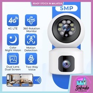 Wifi/4G Sim Card Dual Lens 5MP Wired CCTV Camera