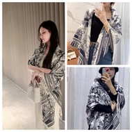 Green forest pattern scarf size 60x180cm