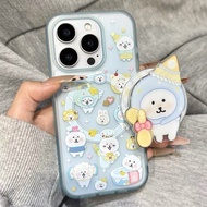 Plaid Hollow Puppy Magnetic Bracket Xiaomi 15 14T Redmi Note14 13 Pro 14C 13C POCO X6 F6 M6 Phone Ca