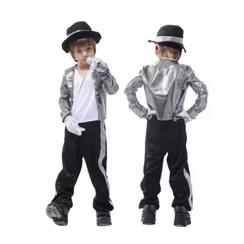 MJ Michael Jackson Coat Jacket Glove Sets Kids Party Cosplay Costume Clothing Children Dance Sets Co