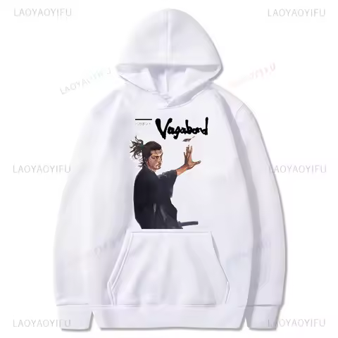 90s Manga Otaku VAGABOND Miyamoto Musashi Print Graphic Man Hoodies Acg Fans Streetwear Hipster Clot