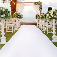 1pc Wedding Aisle Carpet, Romantic Pure White Aisle Mat, Polyester Fiber Material, Wedding Tableclot