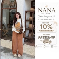 Women's outfit Set: loose-fitting sweatshirt, wide-leg pants, comfortable to wear, cute and youthful