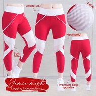MERAH Red and white jamie pants, short leggings, zumba aerobics pants