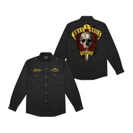 KEMEJA Seisin Long Sleeve Workshirt Shirt Guns n roses Nightrain Pdh metal music unisex black distro