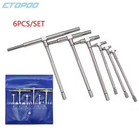 5/16'-6' 6pcs/set Telescoping Gauges Internal Gauge Telescoping Hole Gauge for Quick Inside Measurem