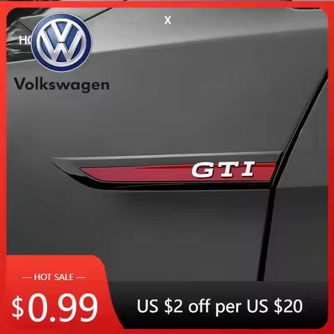 2026 Hot VOLKSWAGEN 2Pcs Metal Car Side Fender Bumper Strip Protective Sticker for Volkswagen GTI Go