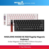 MADLIONS MAD60 HE | MAD68 HE Magnetic RGB Gaming Keyboard - Black/White