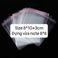 100 OPP ant bags size 8*10+3cm to fit 8*8 notes at Tay Vong Shop
