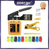 ZoeRax RJ45 Crimping Tool Pass Through Crimper Cutter for Cat6 Cat5 Cat5e 8P8C Modular Connector Eth