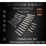 Gr5 titanium bolts crancase set for YAMAHA SNIPER 150/155 itsalaya design