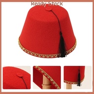 royal Fringed Fez Hat Traditional Moroccan Tarboosh Hat Fez Caps for Ethnic Gathering