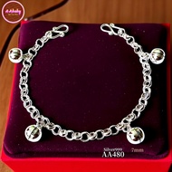 🌈AAbaby Galleries AA480 Original Baby S999 Silver Anklet Bracelet Four Bells Rantai Kaki/Gelang Bayi